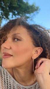 Gold Drop Bar Earrings
