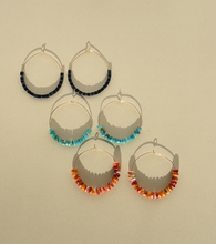 Load image into Gallery viewer, Beaded Gold Hoop Earrings