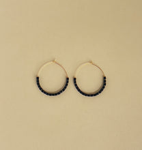 Load image into Gallery viewer, Beaded Gold Hoop Earrings