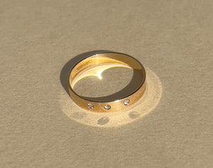 Celestial Gold Band 3 Sparkle Ring