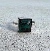 Load image into Gallery viewer, Square Crescent Lake Turquoise  Stacker Ring