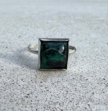 Load image into Gallery viewer, Square Crescent Lake Turquoise  Stacker Ring