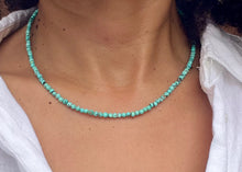 Load image into Gallery viewer, Sky Blue Dainty Turquoise Beaded Choker Necklace Throat Chakra &quot;Voice of Truth&quot;