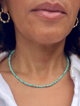 Load image into Gallery viewer, Sky Blue Dainty Turquoise Beaded Choker Necklace Throat Chakra &quot;Voice of Truth&quot;