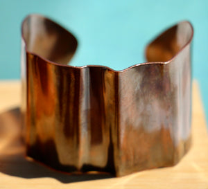 Rustic Fold-Formed Copper Cuff Bracelet Hand Stamped with LOVE
