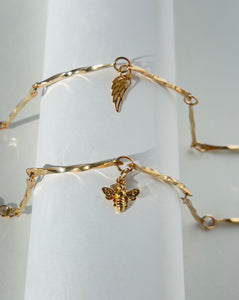 Gold Honey Bee Charm Bracelet