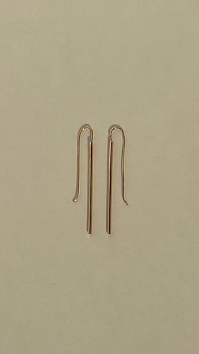 Gold Drop Bar Earrings