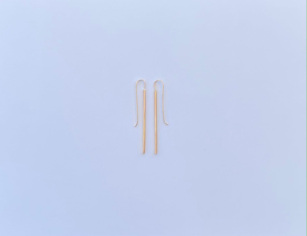Gold Drop Bar Earrings