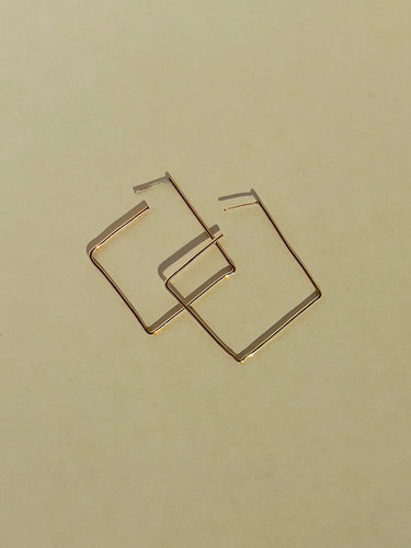 Gold Square Hoop Earrings