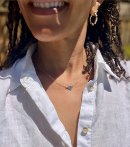 Gold Root Chakra Triangle Pendant Necklace "Earth Keeper"