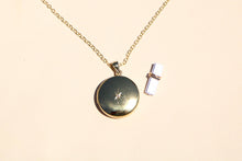 Load image into Gallery viewer, Gold Heart Chakra Round North Star Locket Pendant Necklace &quot;Heart Altar&quot;