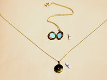 Load image into Gallery viewer, Gold Heart Chakra Round North Star Locket Pendant Necklace &quot;Heart Altar&quot;