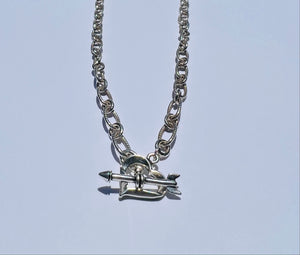 Silver Heart and Arrow Toggle Necklace