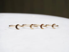 Load image into Gallery viewer, Gold Crescent Moon Ring Third Eye Chakra &quot;Inner Vision&quot;