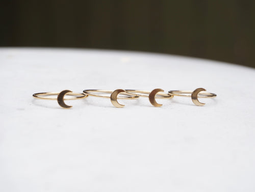 Gold Crescent Moon Ring Third Eye Chakra 