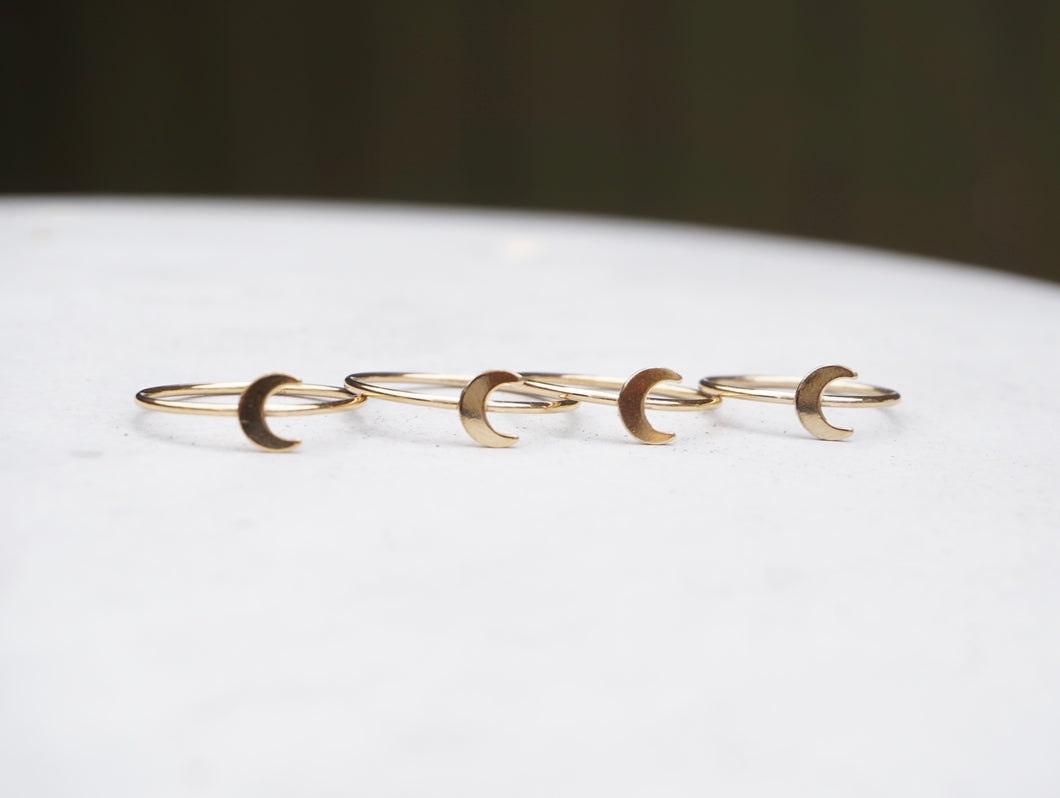 Gold Crescent Moon Ring Third Eye Chakra 