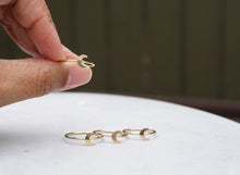 Load image into Gallery viewer, Gold Crescent Moon Ring Third Eye Chakra &quot;Inner Vision&quot;