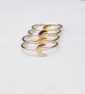 Gold Crescent Moon Ring Third Eye Chakra "Inner Vision"