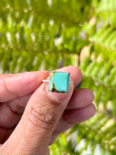 Load image into Gallery viewer, Square Treasure Mountain Turquoise Stacker Ring
