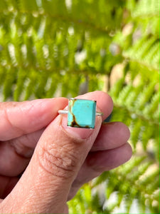 Square Treasure Mountain Turquoise Stacker Ring