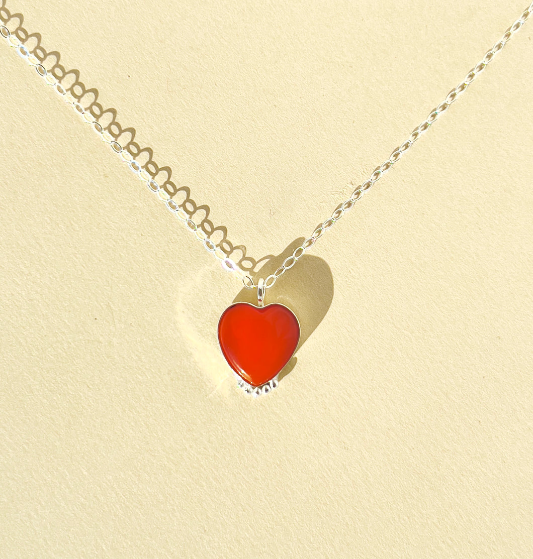Orange Gold Heart Rosarita Necklace