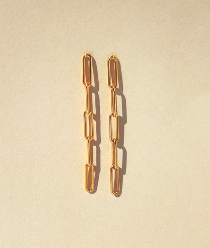 Gold Paperclip Earrings
