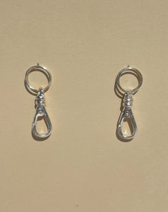 Silver Swivel Push Clasp with Spiral Split Earrings