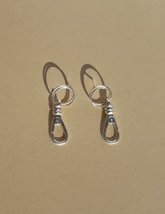 Silver Swivel Push Clasp with Spiral Split Earrings