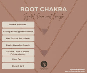 Gold Root Chakra Triangle Pendant Necklace "Earth Keeper"