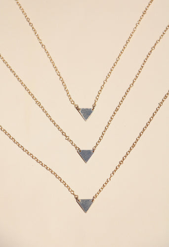 Gold Root Chakra Triangle Pendant Necklace 