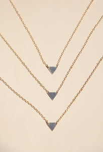Gold Root Chakra Triangle Pendant Necklace "Earth Keeper"