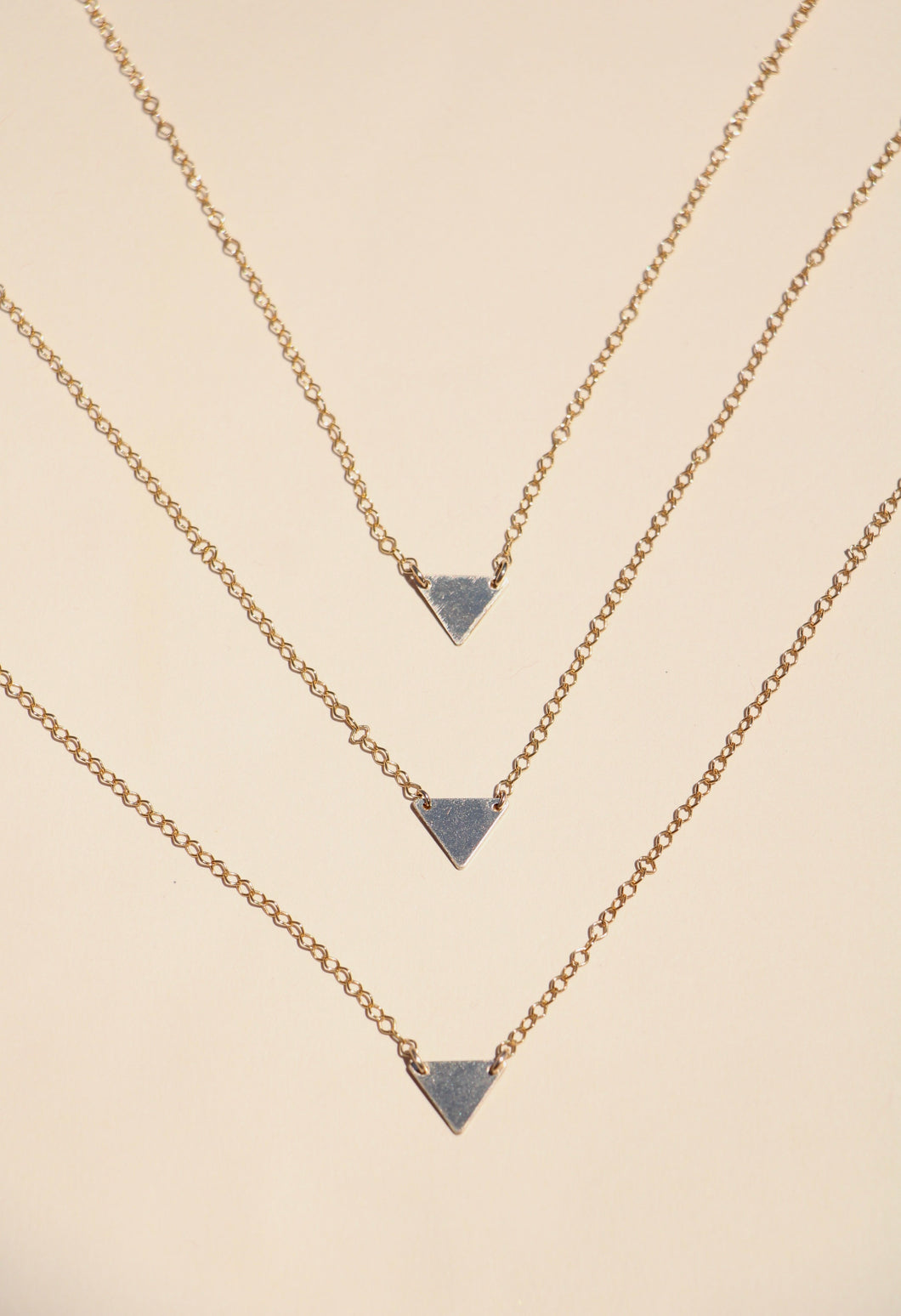 Gold Root Chakra Triangle Pendant Necklace 
