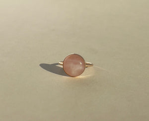 Rose Quartz Gold Ring