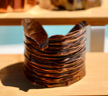 Load image into Gallery viewer, Rustic Fold-Formed Copper Cuff Bracelet Hand Stamped with LOVE