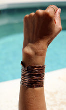Load image into Gallery viewer, Rustic Fold-Formed Copper Cuff Bracelet Hand Stamped with LOVE