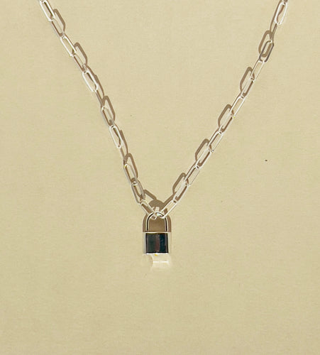 Silver Lock Necklace