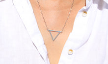 Load image into Gallery viewer, Silver Root Chakra Open Triangle Pendant Necklace &quot;Earth Keeper&quot;