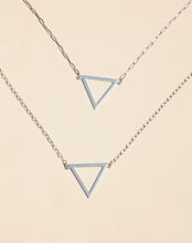 Load image into Gallery viewer, Silver Root Chakra Open Triangle Pendant Necklace &quot;Earth Keeper&quot;