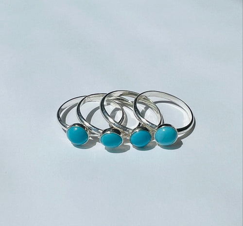 Sky Blue Prince Egyptian Turquoise Stacker Ring