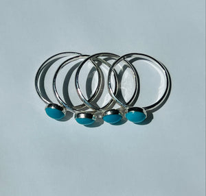 Sky Blue Prince Egyptian Turquoise Stacker Ring