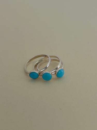 Sky Blue Prince Egyptian Turquoise Stacker Ring