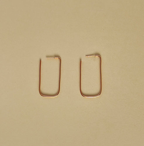Gold Rectangle Hoop Earrings