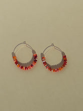 Load image into Gallery viewer, Beaded Gold Hoop Earrings