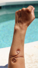 Load image into Gallery viewer, Spiral Copper Arm Bracelet &quot;Sacred Waters&quot; Sacral Chakra