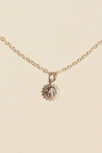 Gold Solar Plexus Chakra Sunburst Necklace 