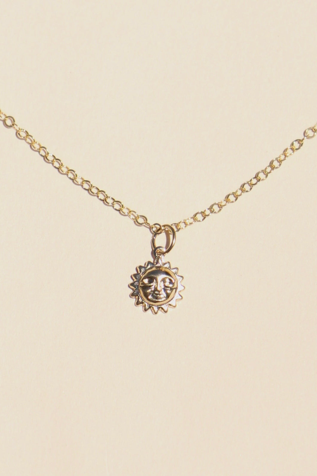 Gold Solar Plexus Chakra Sunburst Necklace 