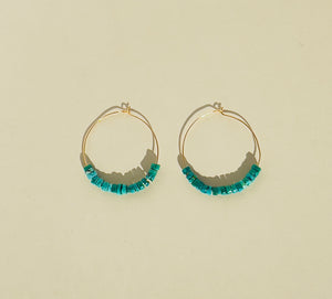 Beaded Gold Hoop Earrings