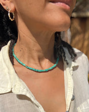 Load image into Gallery viewer, Ocean Blue Turquoise Beaded Choker Necklace Throat Chakra &quot;Voice of Truth&quot;
