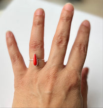 Load image into Gallery viewer, Orange Teardrop Slice Rosarita Stacker Ring