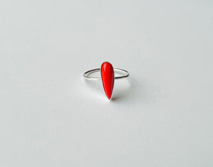 Orange Teardrop Slice Rosarita Stacker Ring